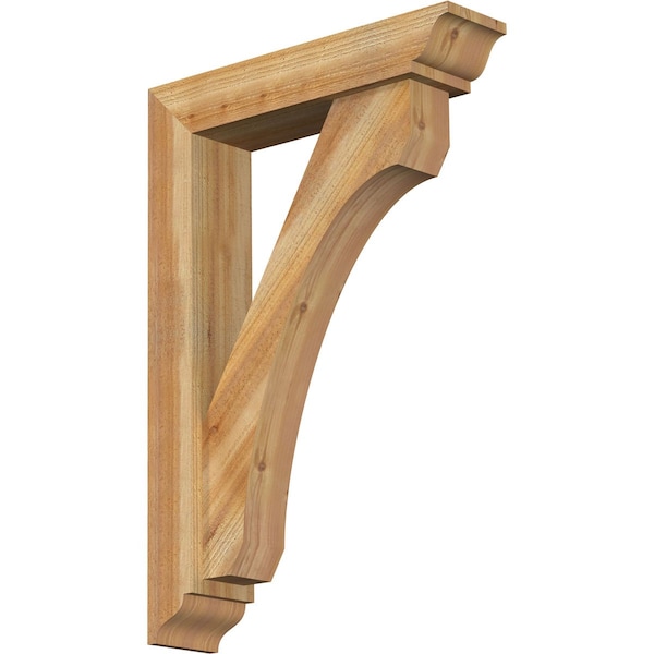 Ekena Millwork Legacy Traditional Rough Sawn Bracket w/ Offset Brace, Western Red Cedar, 6"W x 26"D x 38"H BKT0604X26X38LEC01RWR - main